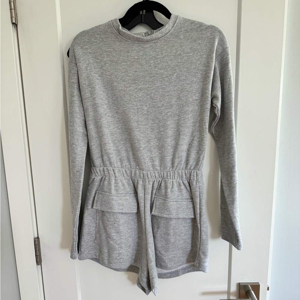 Gray Elasticated Waist Loungewear Romper Missguided